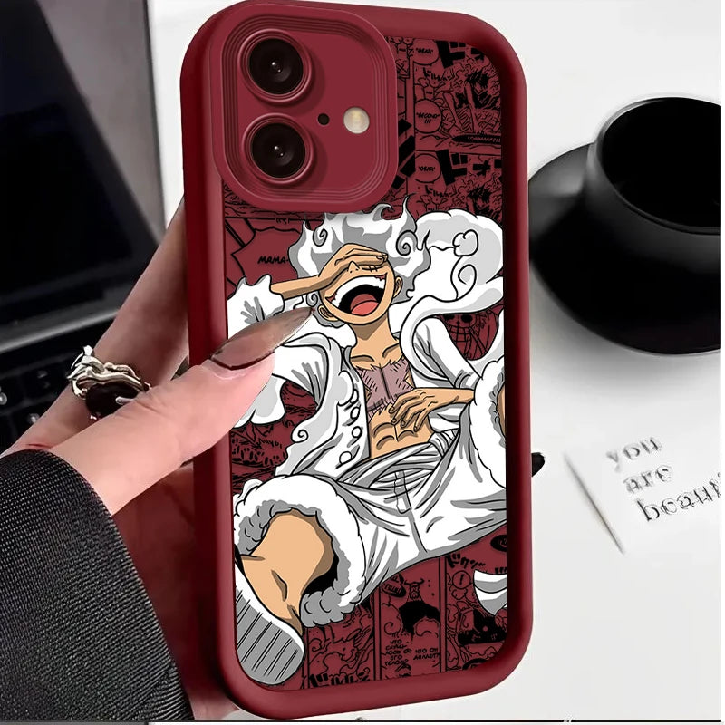 Case One Piece – Silicone Luxo Premium para iPhone | Estilo Anime & Proteção Suave