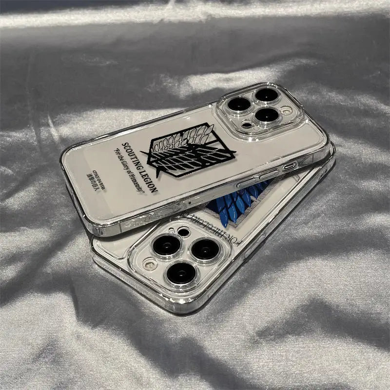 Case Attack on Titan – Transparente Premium para iPhone | TPU Flexível & Proteção