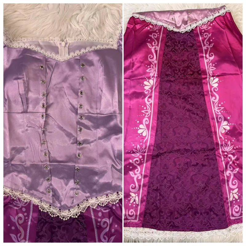Rapunzel Cosplay – Vestido de Princesa Tangled Longo para Mulheres