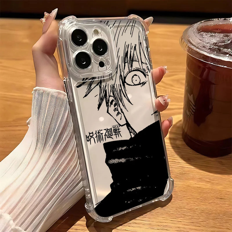 Case Gojo Satoru – Transparent Shockproof Edition para iPhone | Proteção & Estilo Jujutsu Kaisen