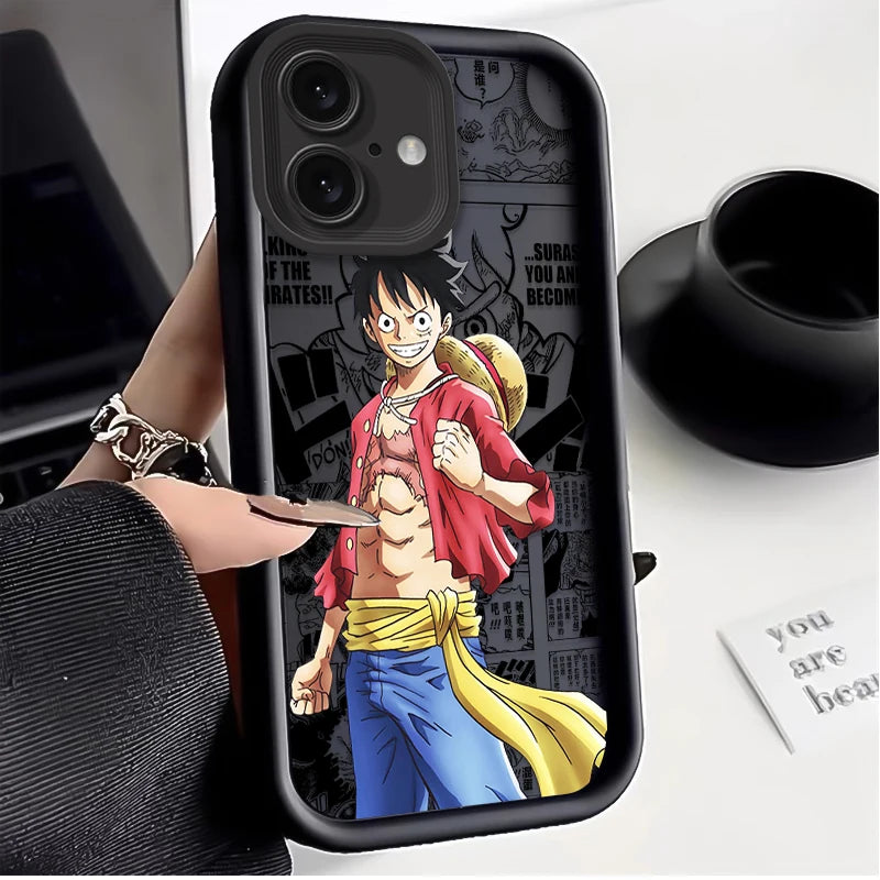Case One Piece – Silicone Luxo Premium para iPhone | Estilo Anime & Proteção Suave
