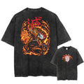 Camiseta Masculina Oversized Demon Slayer Rengoku Kyoujurou Estilo Harajuku Vintage