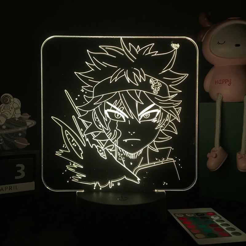Luminária 3D LED Black Clover – Asta