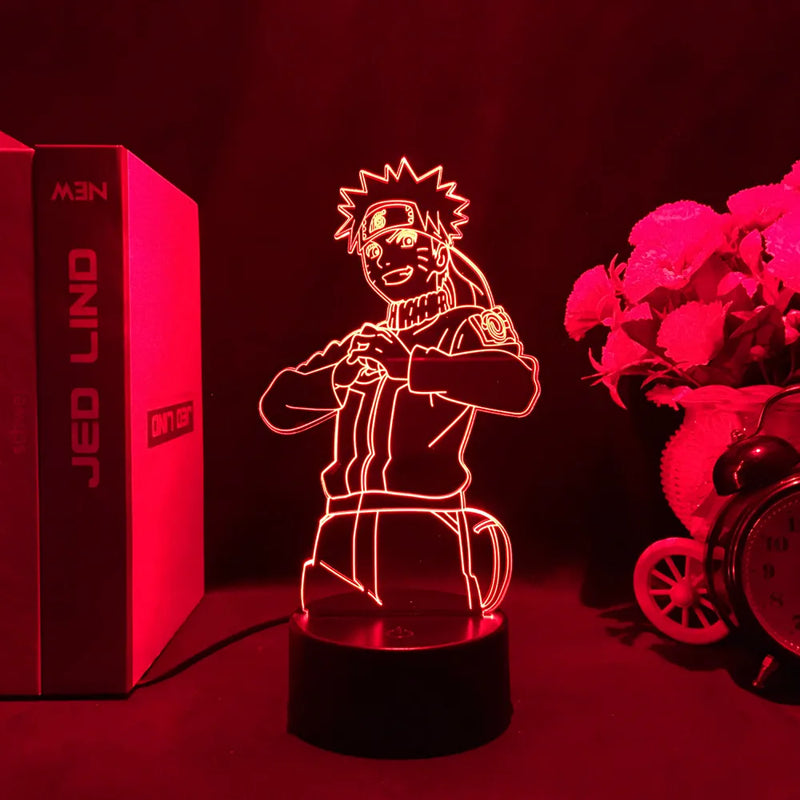 Luminária 3D LED Naruto – Minato Namikaze (Relâmpago Amarelo de Konoha)