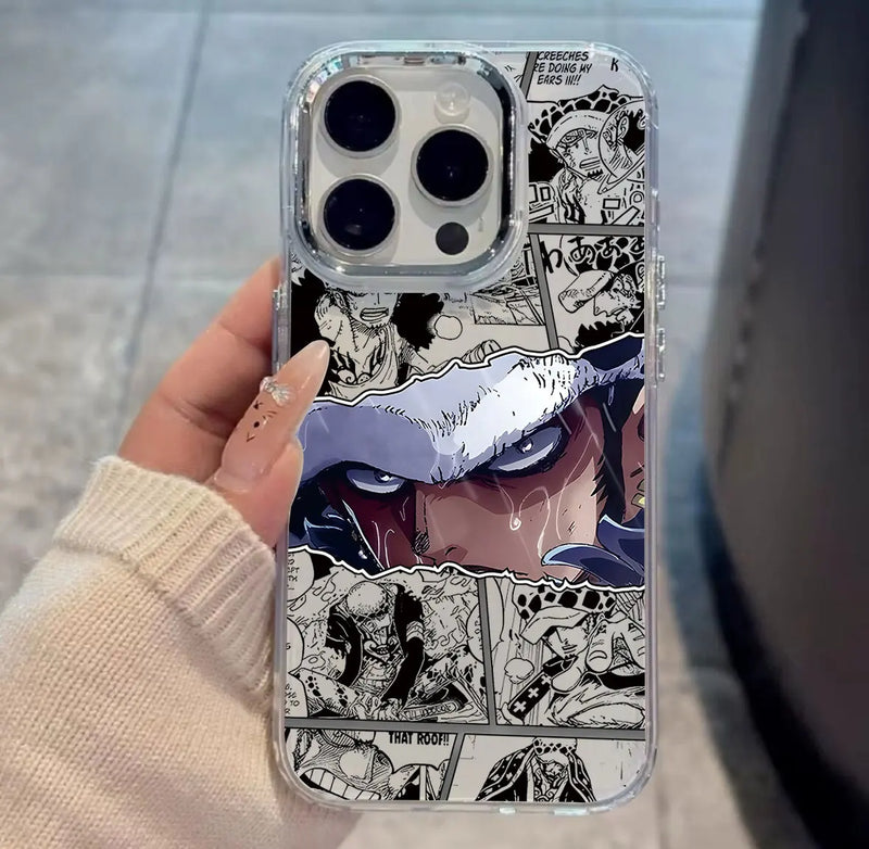 Case One Piece – Luffy Transparent Black Edition para iPhone | Estilo Premium & Proteção Leve