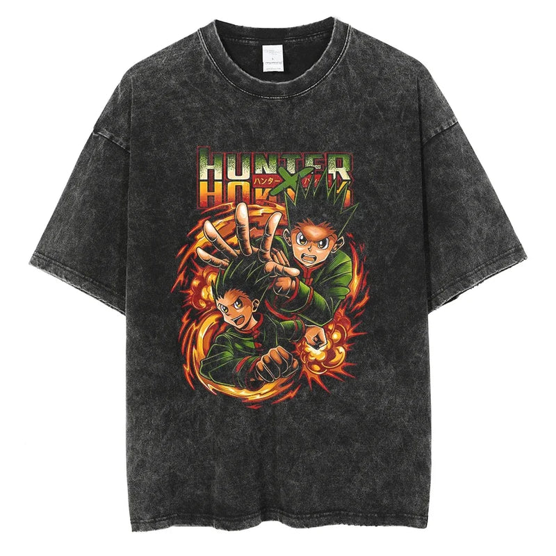 Camiseta Oversized Hunter×Hunter Kurapika Estilo Streetwear Vintage Unissex
