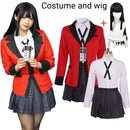 Cosplay Yumeko Jabami Kakegurui – Uniforme Escolar JK Feminino Completo | Fantasia Anime Halloween e Festas