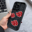 Case Akatsuki – Nuvem Vermelha Soft Shield para iPhone | Estilo Naruto & Proteção Antichoque