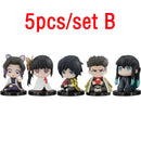 Demon Slayer Figure Set – 10pcs Q Version Sitting Figures, PVC Colecionável