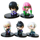 Demon Slayer Q Version 5pcs – Tanjiro, Inosuke, Zenitsu, Mini Figures Colecionáveis