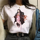 Camiseta Feminina Demon Slayer Nezuko & Tanjirou Estilo Manga Anime