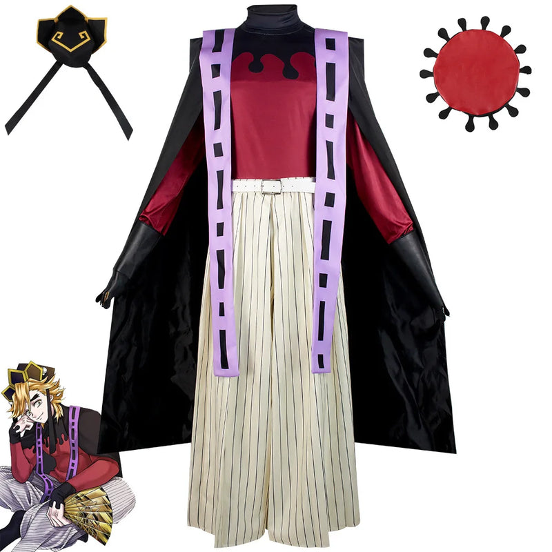 Doma Douma Cosplay – Kimetsu no Yaiba | Kimono + Acessórios + Wig | Traje Completo Unissex