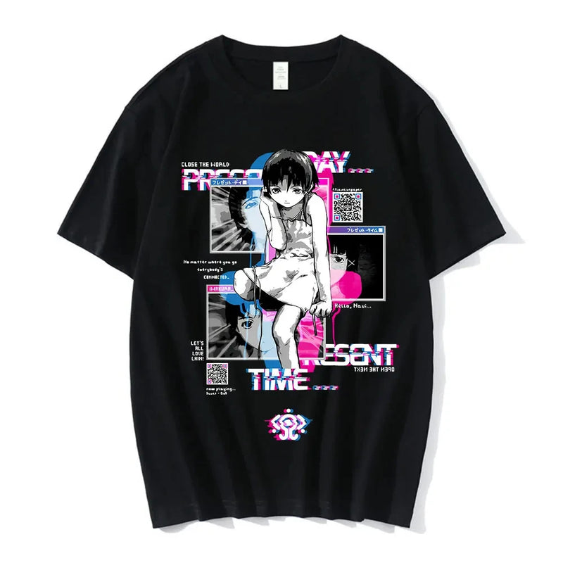 Camiseta Serial Experiments Lain Estilo Manga Unissex