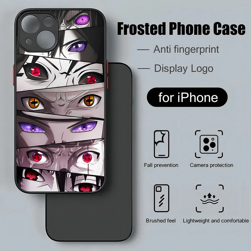 Case Naruto – Nuvem Vermelha Matte Transparente para iPhone | Estilo Premium & Proteção Leve