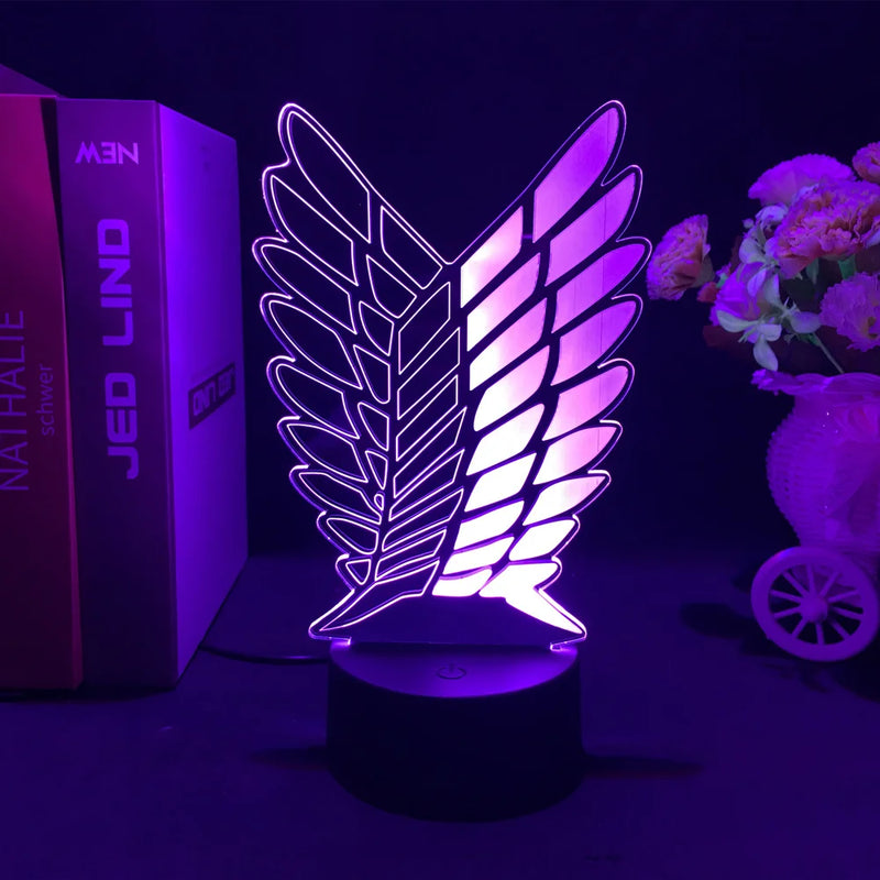 Luminária 3D LED Attack on Titan – Mikasa & Eren