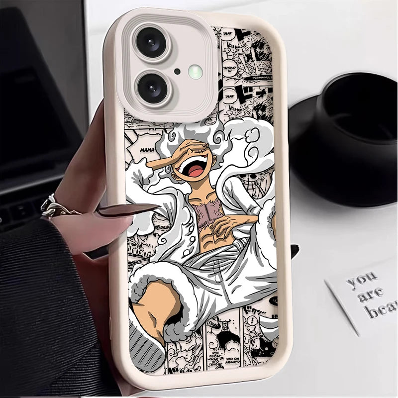 Case One Piece – Silicone Luxo Premium para iPhone | Estilo Anime & Proteção Suave