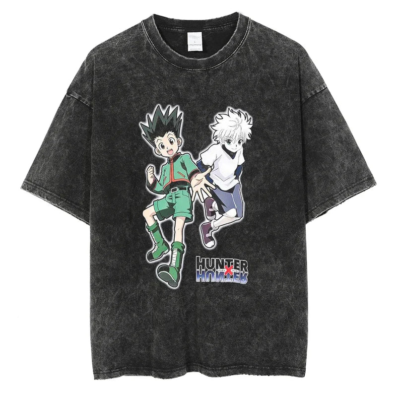 Camiseta Oversized Hunter×Hunter Kurapika Estilo Streetwear Vintage Unissex