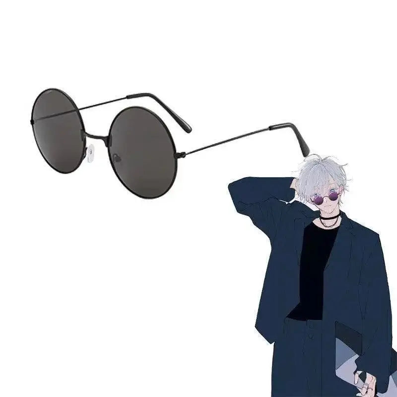 Óculos Gojo Satoru Jujutsu Kaisen – Cosplay Anime | Lentes Pretas Estilo Steampunk