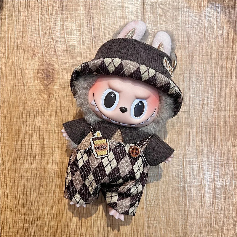 Roupas Labubu – Conjunto de Vestido Casual com Velcro (17cm)