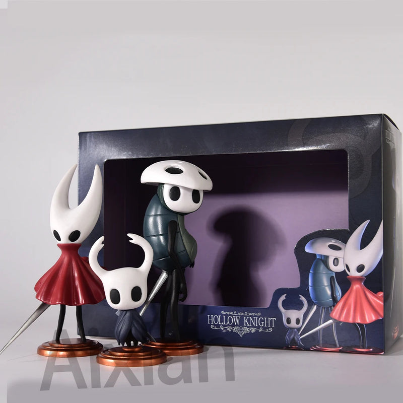 Hollow Knight 3pcs Set – The Knight, Hornet & Quirrel, Figures Colecionáveis com Caixa