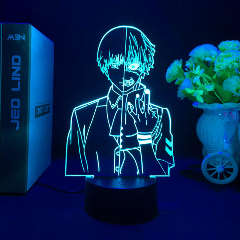 Luminária 3D LED Tokyo Ghoul – Ken Kaneki
