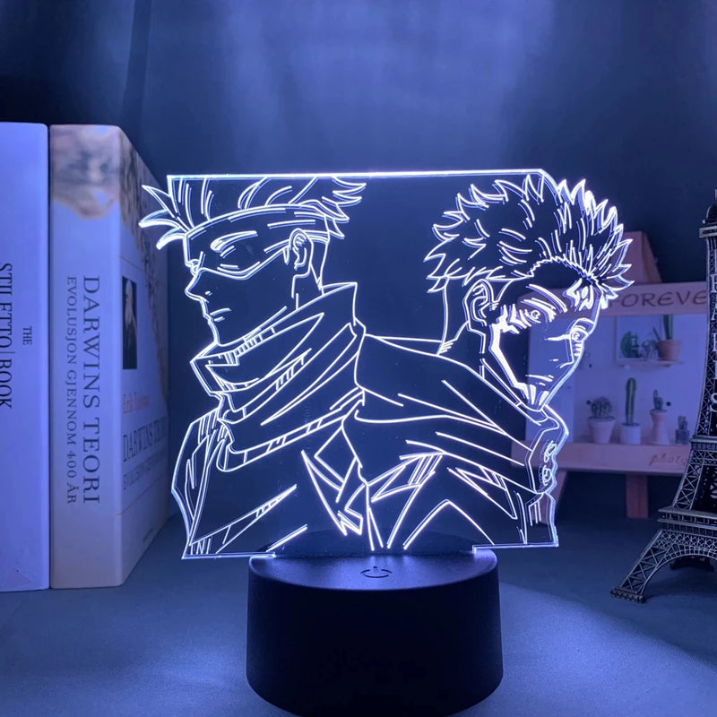 Luminária 3D LED Jujutsu Kaisen – Gojo, Itadori, Megumi & Toji