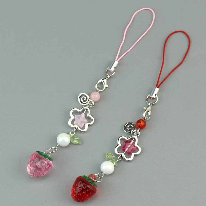 Chaveiro Y2K Morango Fofo – Estilo Doce & Aesthetic