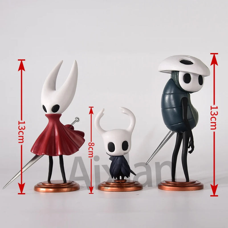 Hollow Knight 3pcs Set – The Knight, Hornet & Quirrel, Figures Colecionáveis com Caixa