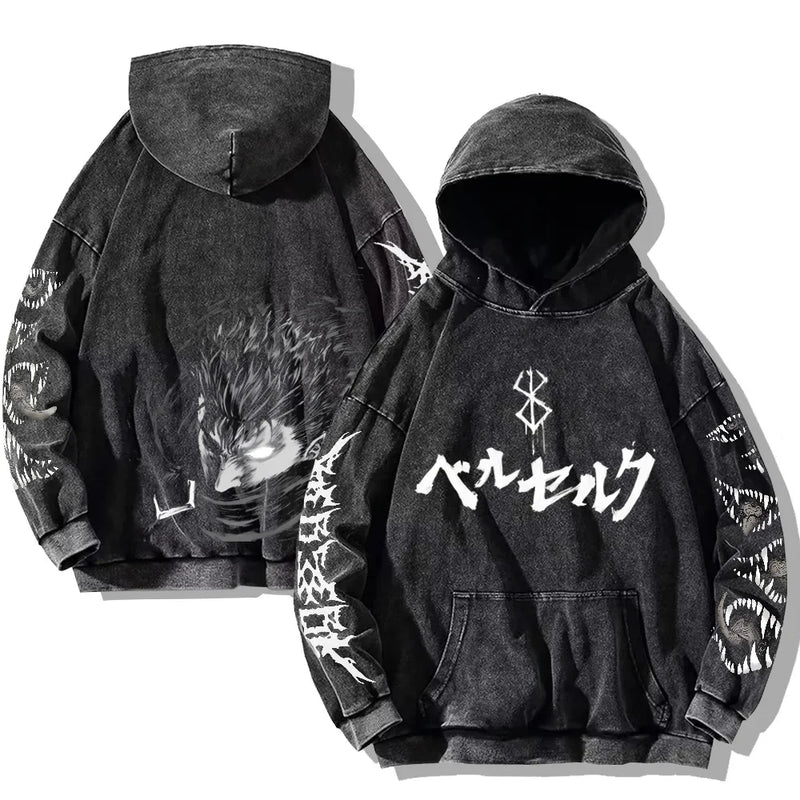 Moletom Oversized Berserk Estilo Gothic Vintage Harajuku Unissex