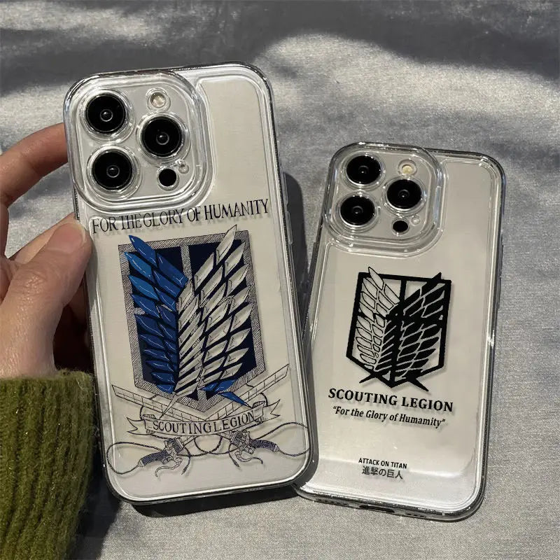 Case Attack on Titan – Transparente Premium para iPhone | TPU Flexível & Proteção