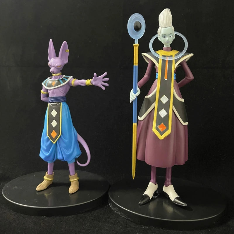 Dragon Ball Z Figure – Whis & Beerus, PVC Colecionável 10-15cm