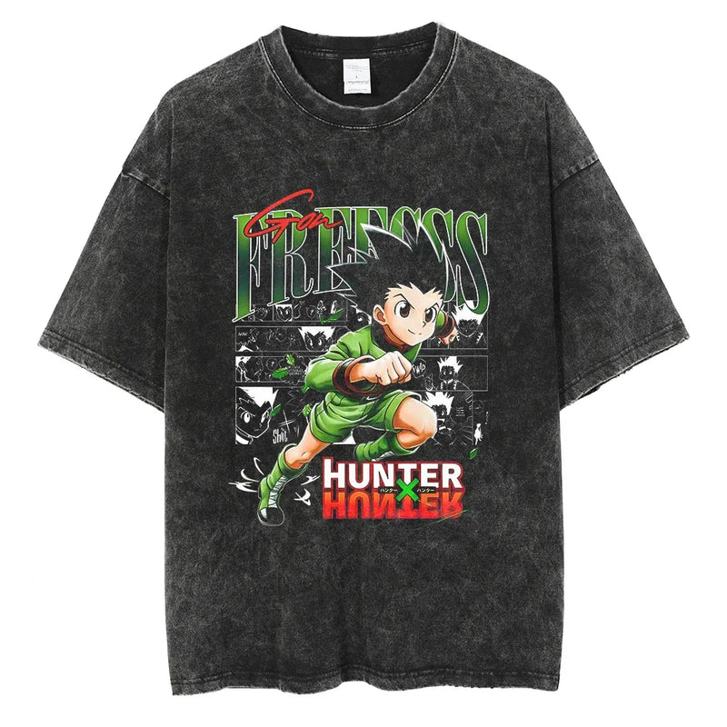 Camiseta Oversized Hunter×Hunter Kurapika Estilo Streetwear Vintage Unissex