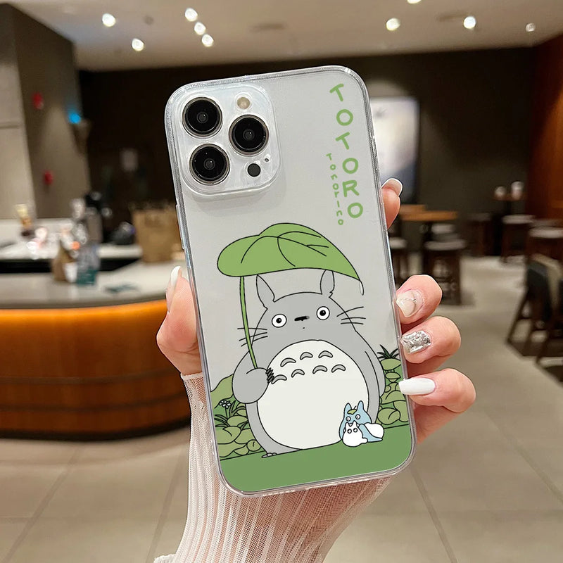 Case Totoro – TPU Transparente Premium para Samsung | Estilo Anime & Proteção Leve