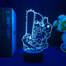 Luminária 3D LED Chainsaw Man – Denji, Power e Makima