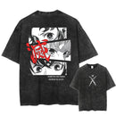 Camiseta Masculina Oversized Demon Slayer Rengoku Kyoujurou Estilo Harajuku Vintage