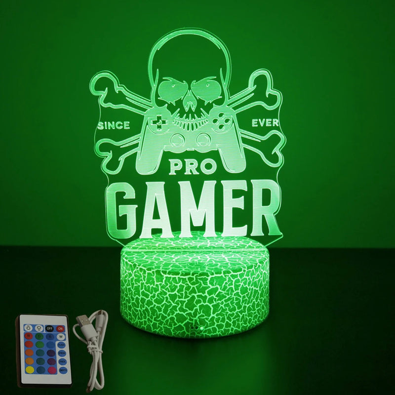 NEON GAMER 3D Lamp LED Night Light Gaming Setup RGB Children's Lamps Gamer Room Decoration Bedroom Table Lamp Personalized Gifts