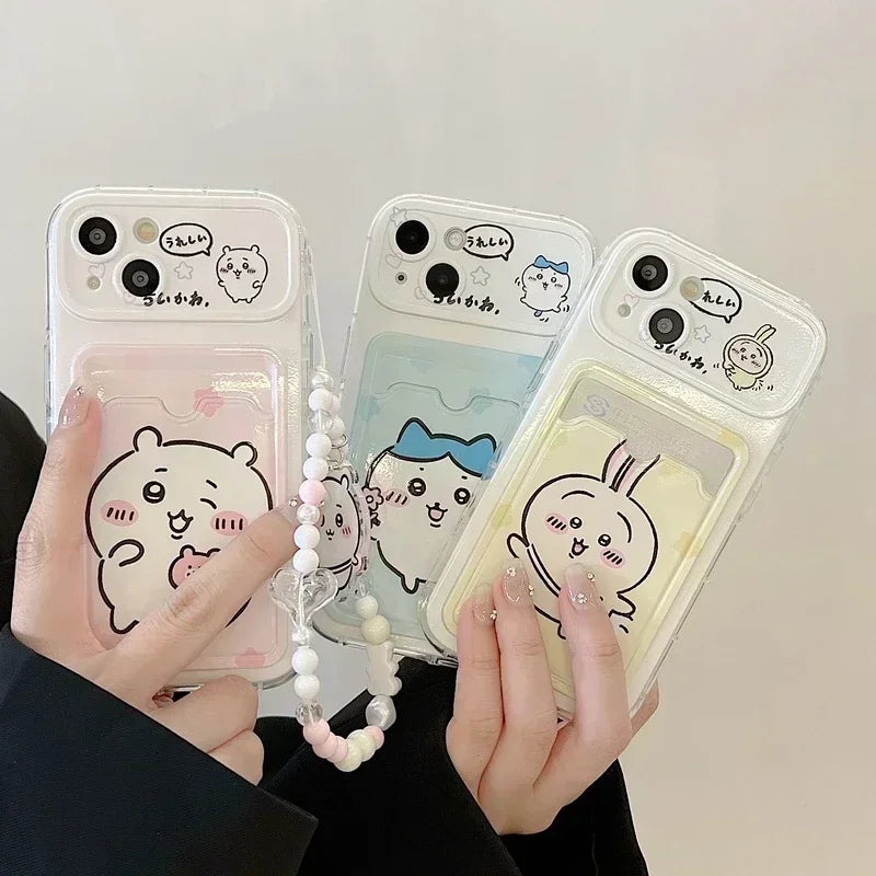Case Chiikawa – Carteira + Cordão | Estilo Kawaii & Funcionalidade Premium para iPhone