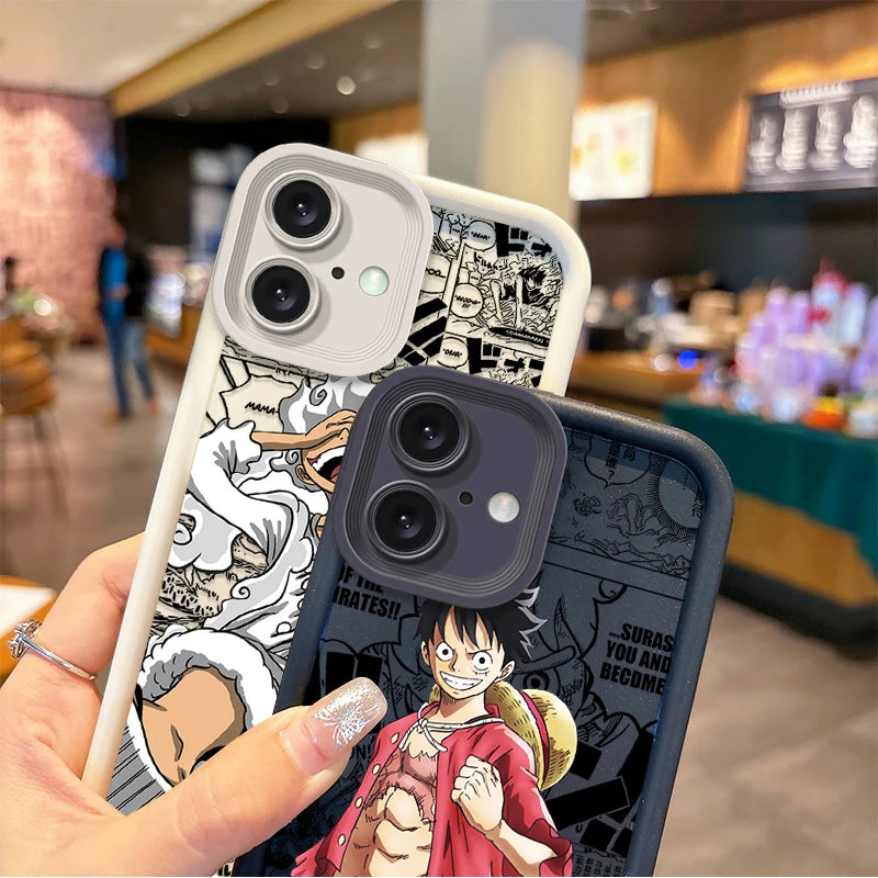 Case One Piece – Silicone Luxo Premium para iPhone | Estilo Anime & Proteção Suave