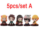Demon Slayer Figure Set – 10pcs Q Version Sitting Figures, PVC Colecionável