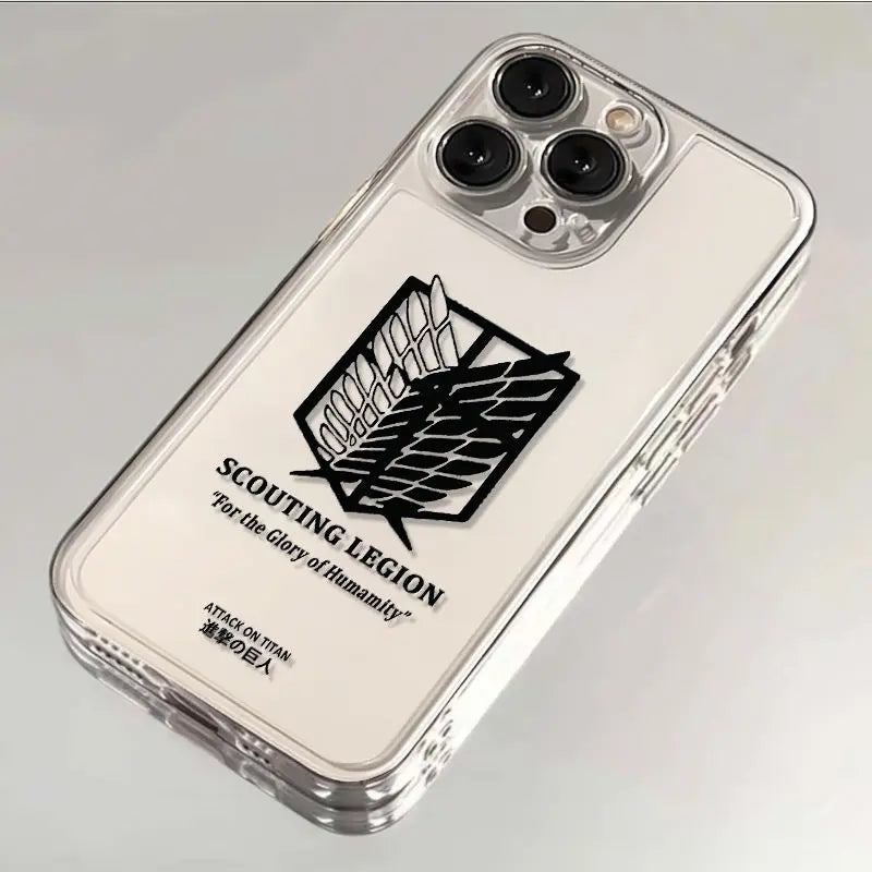 Case Attack on Titan – Transparente Premium para iPhone | TPU Flexível & Proteção