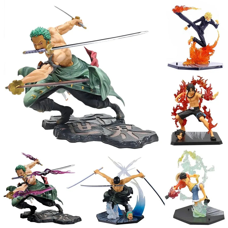 One Piece Figure – 18cm Luffy & Zoro, Three-Blade Sa-Maximum, PVC Colecionável