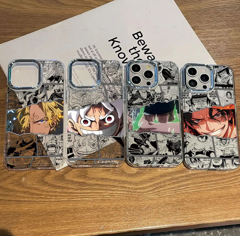 Case One Piece – Luffy Transparent Black Edition para iPhone | Estilo Premium & Proteção Leve