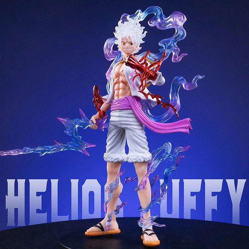 One Piece Figure – 19cm Nika Luffy com Arma, PVC Colecionável