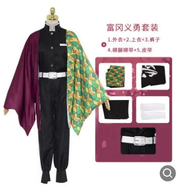 Tomioka Giyuu Cosplay – Kimetsu no Yaiba | Traje Completo + Wig | Adulto & Infantil