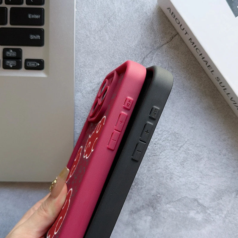 Case Akatsuki – Nuvem Vermelha Soft Shield para iPhone | Estilo Naruto & Proteção Antichoque