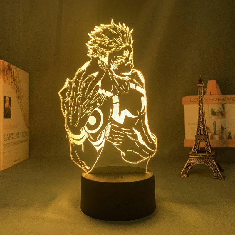 Luminária 3D LED Jujutsu Kaisen – Gojo, Sukuna e Megumi
