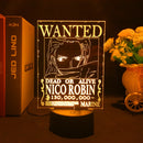 Luminária / Action Figure LED One Piece – Cartão Procurado Monkey D. Luffy