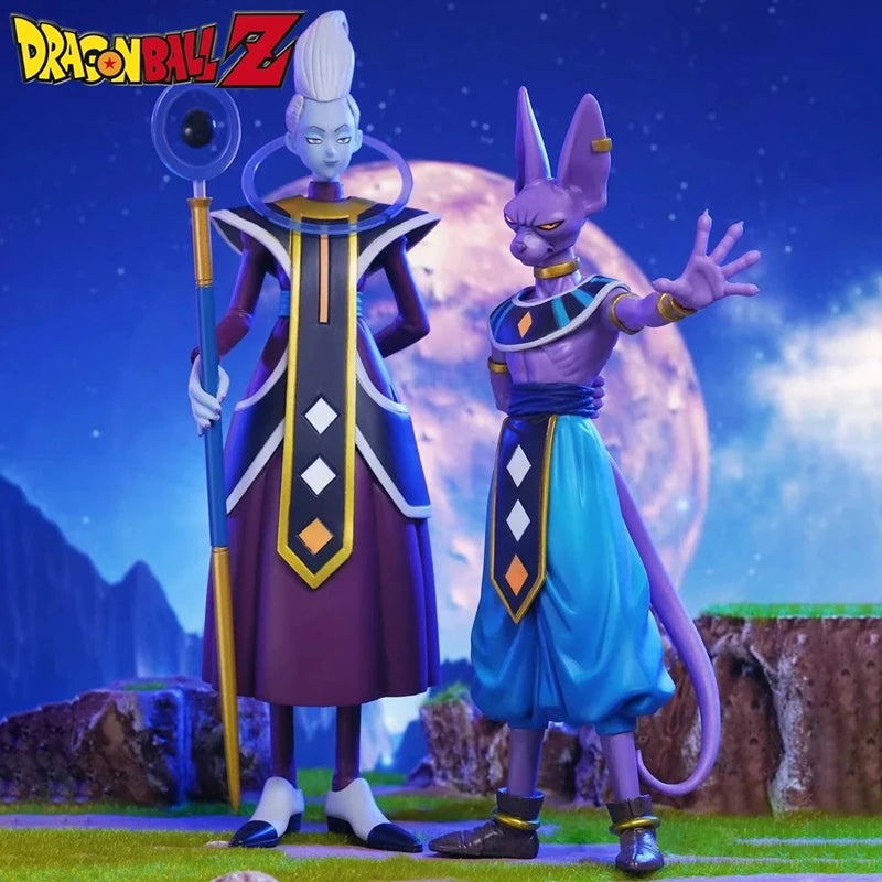 Dragon Ball Z Figure – Whis & Beerus, PVC Colecionável 10-15cm