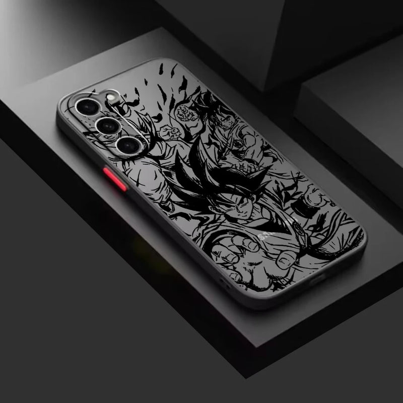 Case Dragon Ball – TPU Premium Preto para Samsung | Estilo Anime & Proteção