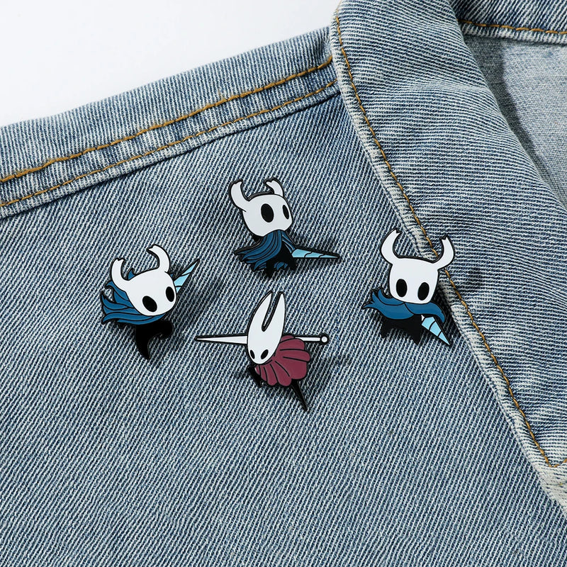 Broche Hollow Knight – Pin de Metal Esmaltado Kawaii, Acessório de Mochila e Roupa, Presente Geek e Gamer